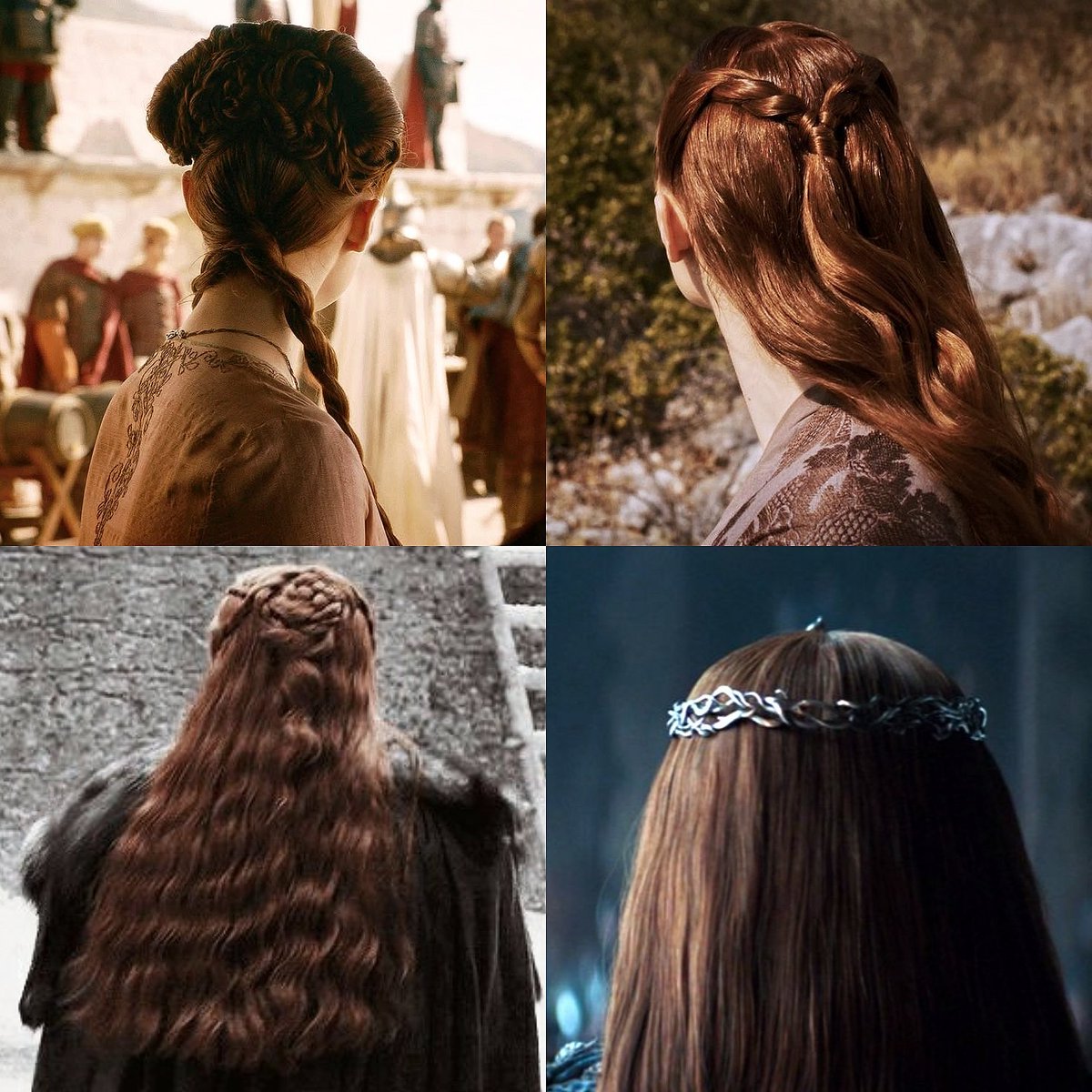 ⋆.˚𓅆 the evolution of sansa stark's hair according to the women in her life and how she can finally be herself in the end ⋆.˚𓅆