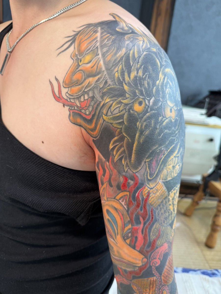 yukio5454hiruta's tweet image. @masayoshitattoo  Cover Up Tokyo #coverup #tattootokyo #タトゥーカバー　#タトゥーカバー専門店　#カバーアップタトゥー　#洋彫り　#和彫り　#和彫り匠　#東京タトゥー　#仙台タトゥー　#タトゥー女子