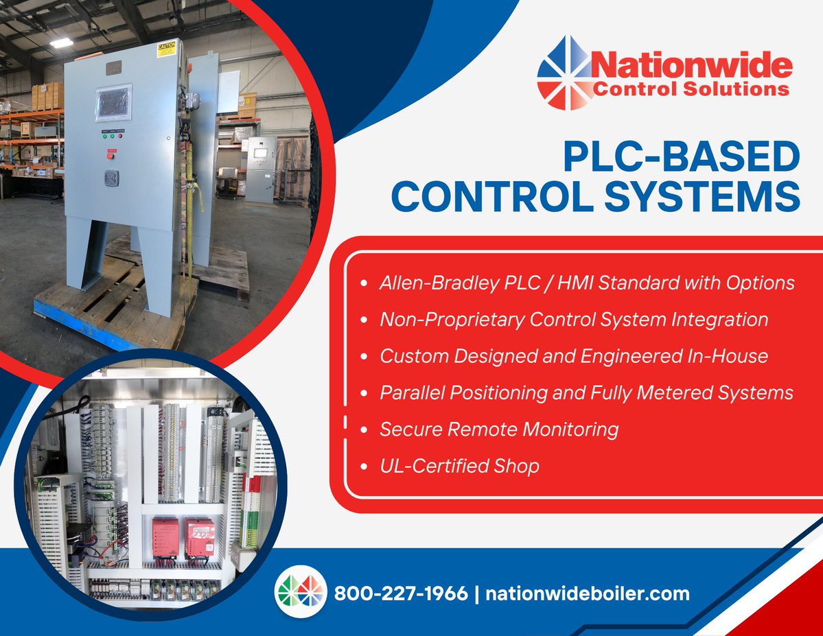 SteamNow's tweet image. Nationwide Control Solutions designs and delivers control solutions for efficient boiler operations. We offer #PLC-based combustion #controlsystems, burner management systems, secure remote monitoring solutions, and more! Contact us today! nationwideboiler.com/custom-control… #boilercontrols