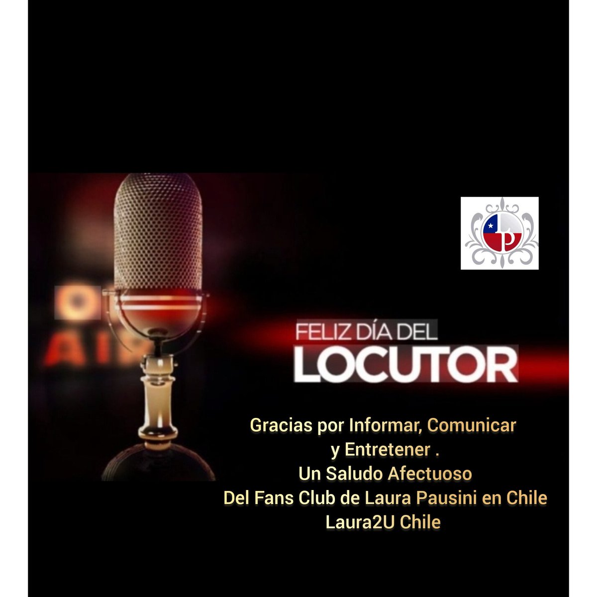 Laura2uChile's tweet photo. FELIZ DÍA DEL LOCUTOR RADIAL 📻
HOY SALUDAMOS A LOS LOCUTORES DE LAS RADIOS DE NUESTRO PAÍS 🇨🇱 EN SU DÍA 🥂📻🇨🇱
MUCHAS FELICIDADES Y AGRADECEMOS SU LABOR DE INFORMAR, COMUNICAR Y ENTRETENER POR TANTOS AÑOS.
GRACIAS POR SIEMPRE APOYAR LA MÚSICA DE NUESTRA @LauraPausini 📻🎧🎤🎙️ https://t.co/lohIHYU8rG