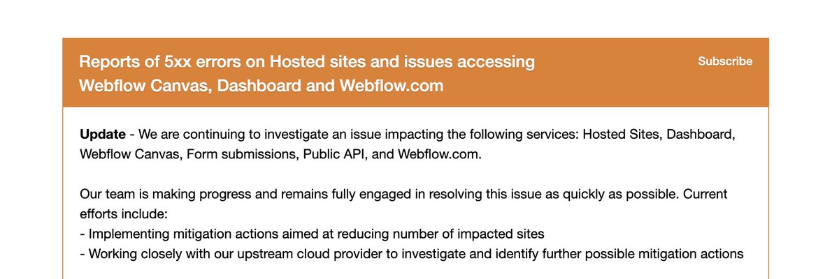 mykoladesigner's tweet image. Webflow is down...