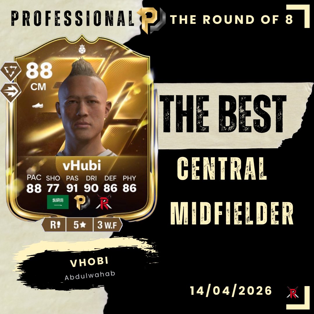 ProfessionL_1's tweet photo. افضل وسط في دور الـ8 | vHubi
من نادي | Team Reds1
🏅👑 https://t.co/Hi3uVmcRVL