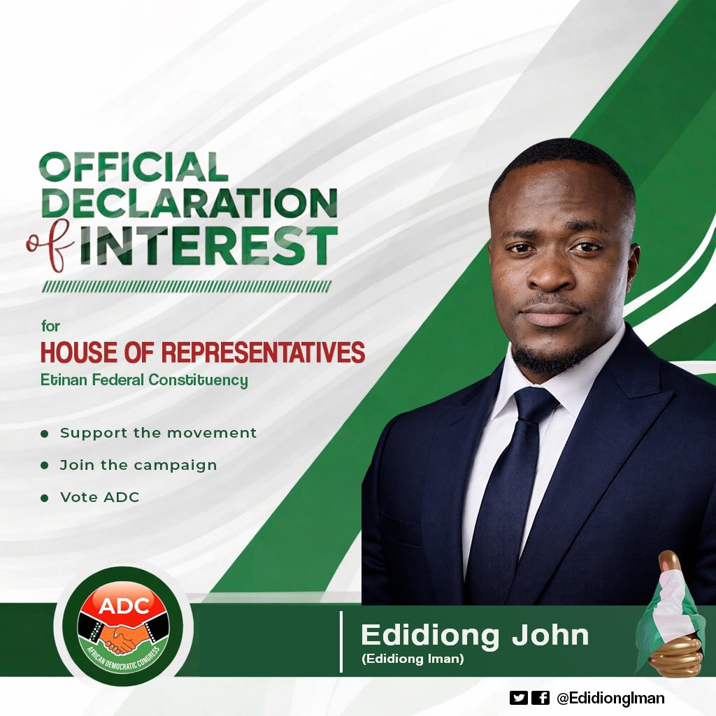 EdidiongIman's tweet photo. Will be running for House of Representatives under the ADC.

#ADC
#ADCConvention2026 https://t.co/6LuXLeu4Bi