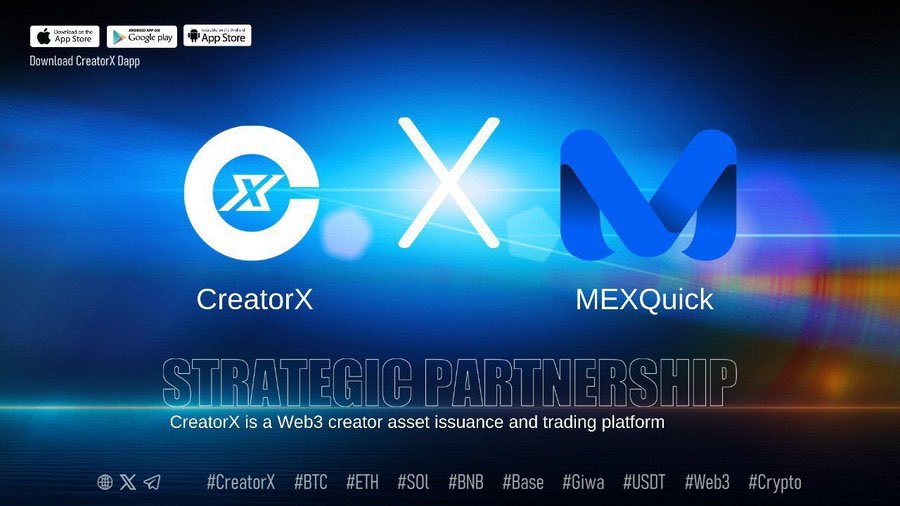 UmarfarukU11588's tweet image. Strategic Partnership Announcement

@CXInc_SocialFi 🤝 @MexQuickOfcl

This is a major step forward combining creator ecosystems with next-gen trading infrastructure to shape a smarter, more scalable Web3 future.

#CreatorX #Web3 #DeFi