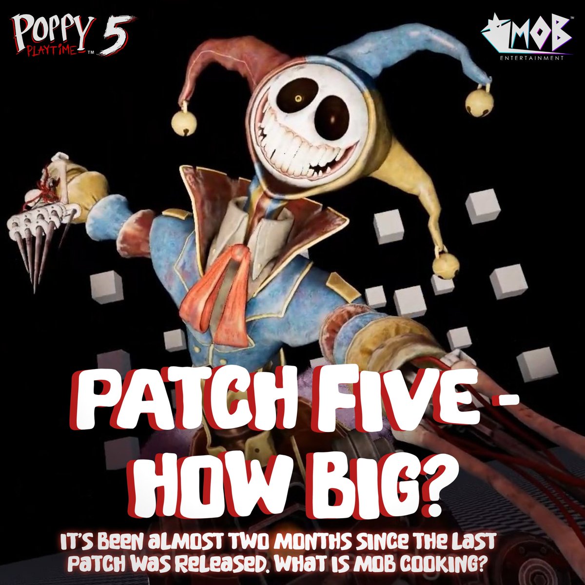 mascotmassacre's tweet image. 🔧 POPPY PLAYTIME NEW PATCH

The Upcoming patch for Chapter 5 might be HUGE as it's been 2 months since the last one - The unused prototype jumpscare is confirmed to be added, there might be even more major changes 👀. What do you think?

#PoppyPlaytimeChapter5
