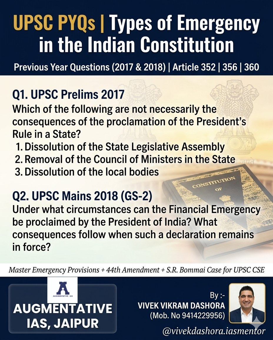 VVDashora's tweet photo. 📚 This topic is very important for polity, current affairs &amp; competitive exams.
#IndianConstitution #EmergencyProvisions #Polity #UPSC #RAS #StudyWithMe #GK #India #Constitution #ExamPreparation https://t.co/T7rKGpWEdJ