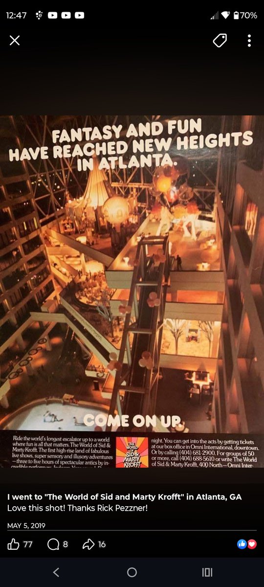 Terrymarques12's tweet photo. @adamcarolla World of Sid and Marty &amp; Croft theme park opening in Atlanta's Omni International. You rode the giant escalator to the entrance. Cool place.
Now CNN Studios. https://t.co/NccYlZJPFO