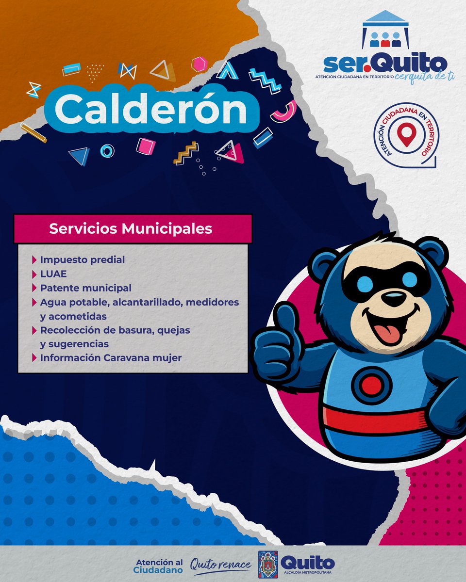 🚐#AtenciónCiudadanaEnTerritorio | El sábado 18 de abril acercamos los servicios y trámites del <a href="/MunicipioQuito/">Municipio de Quito</a> directamente a la parroquia de 𝘾𝙖𝙡𝙙𝙚𝙧ó𝙣
📍#SerQuito te espera en el parque Central de Calderón de 10h00 a 15h00.
#QuitoRenace.