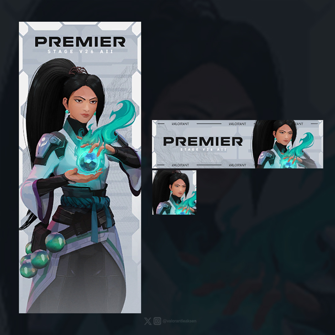 VALORANTLeaksEN's tweet image. PREMIER V26A2 Playercard // #VALORANT