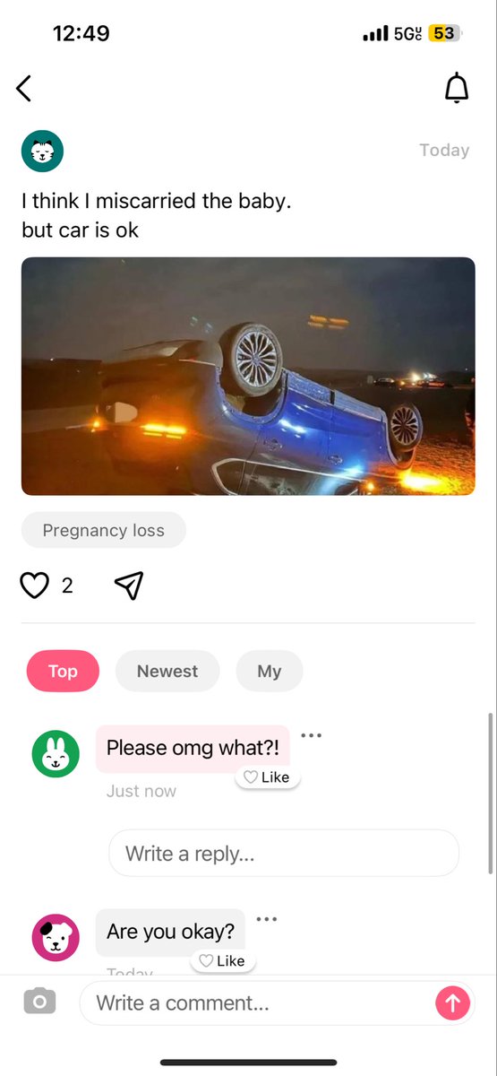 should_butwont's tweet photo. @flotracker love your chat feature sm but your users have got to chill. They are too unserious …like omg! #miscarriage #darkhumor https://t.co/VfI9wp6DTT