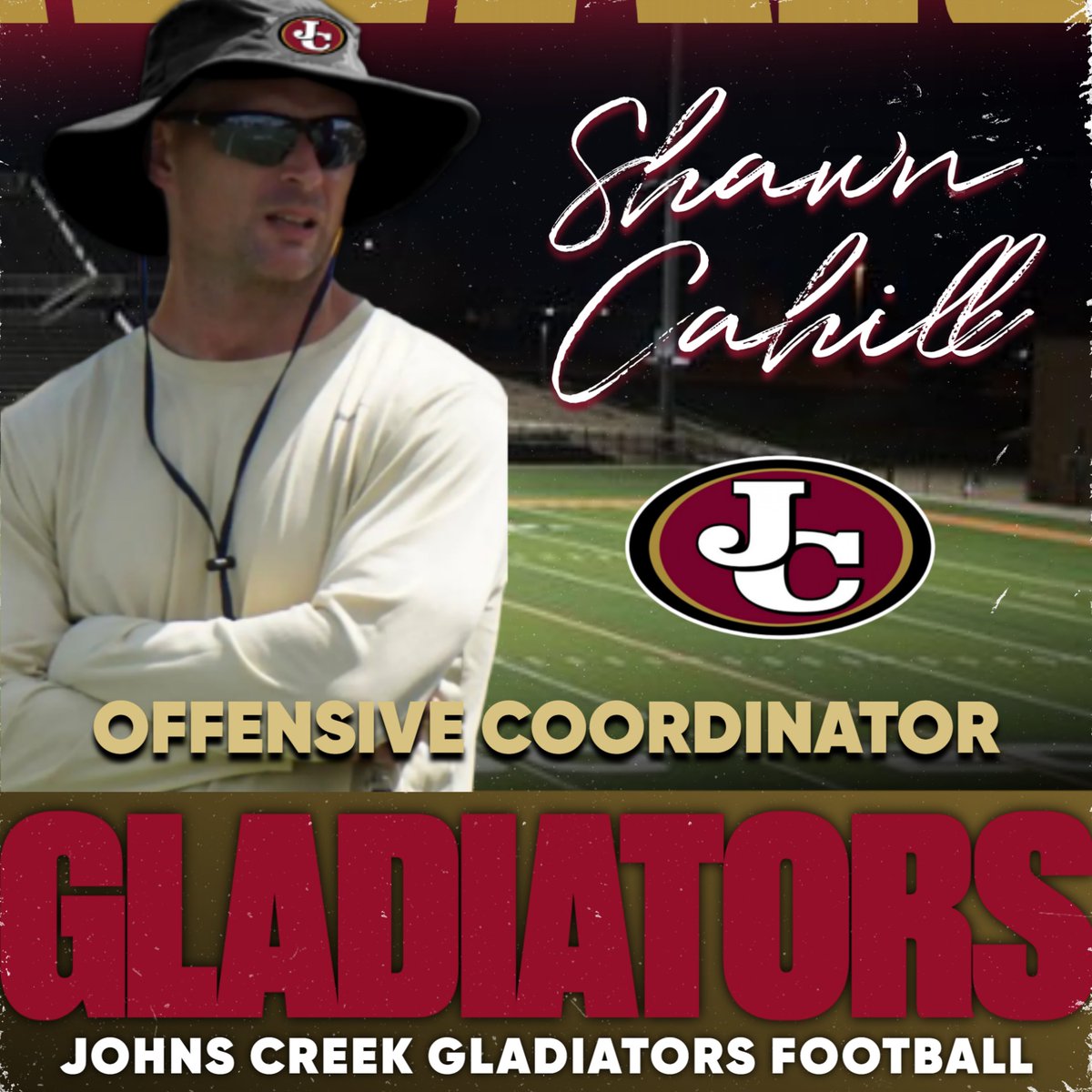 jcgladiators's tweet photo. Shawn Cahill Named Offensive Coordinator -
Welcome Coach Shawn Cahill to the Gladiator Football family! https://t.co/vbN1YbNdCP