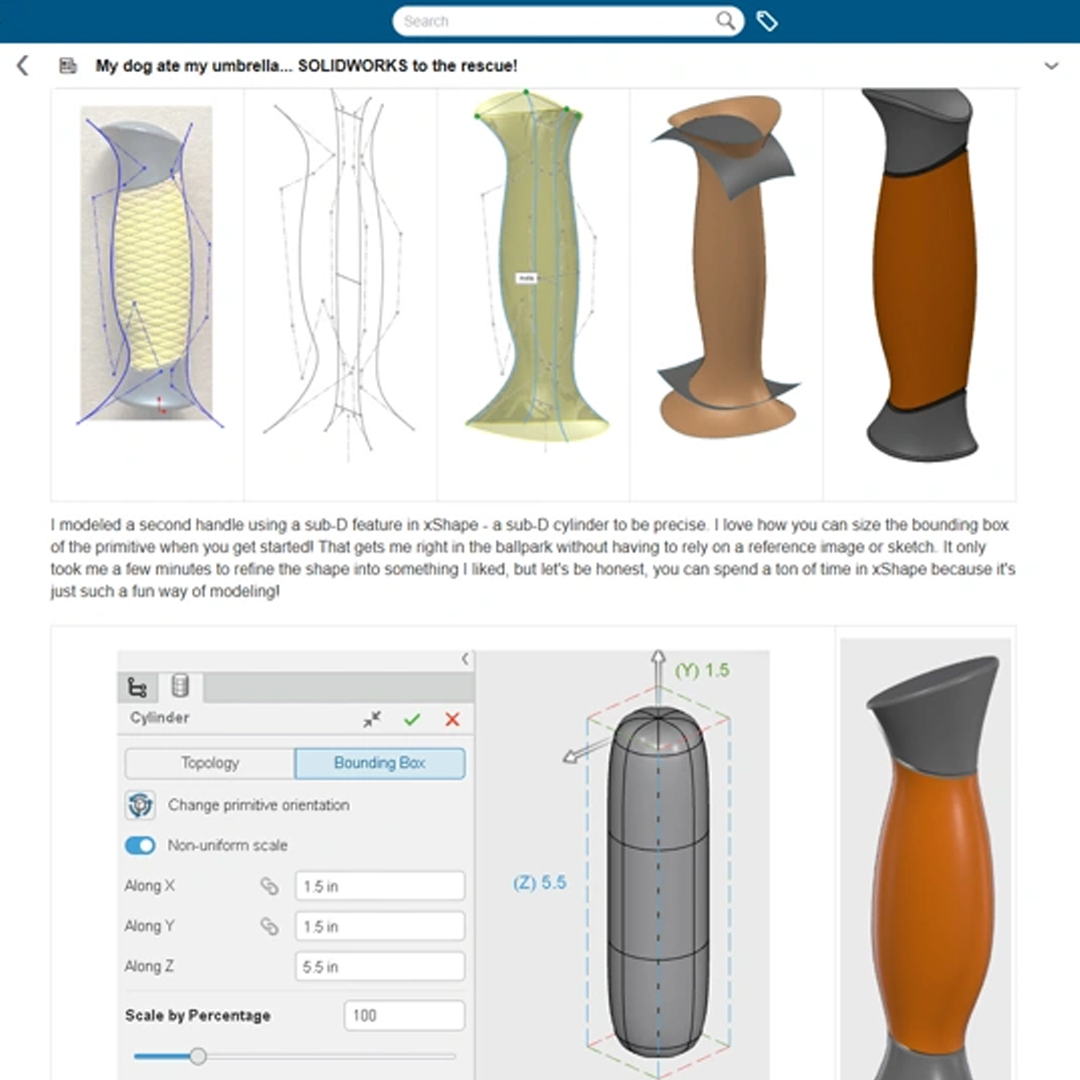 SOLIDWORKS's tweet image. Why Jason Pohl uses xDesign:
• Shape concepts in minutes
• Move into SOLIDWORKS for detail
• Access files from any device
Get it in #SOLIDWORKS #xDesign for #Makers for $48/year.
Watch the video: go.solidworks.com/h5q