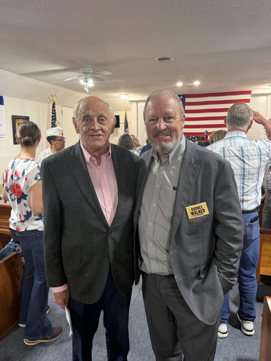 walkerforAL's tweet photo. On the road with the Walkers! 🚗💨 Honored to attend the Quilts of Valor ceremony for Vietnam vet Sgt. Major Thomas McClaughey 🇺🇸. Let’s support our veterans! Vote for Rodney Walker on May 19! #Veterans #QuiltsofValor #Vote2026 https://t.co/6hiA8QkgCT