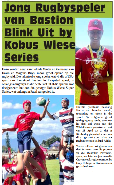 KobusM71's tweet photo. @4KobusWiese die mannetjie, 'n klein neefie van my doen baie goed @PaarlSuperSeries. Die familie is natuurlik befok trots op die lat.

#Skolerugby https://t.co/IpNQJomZ67