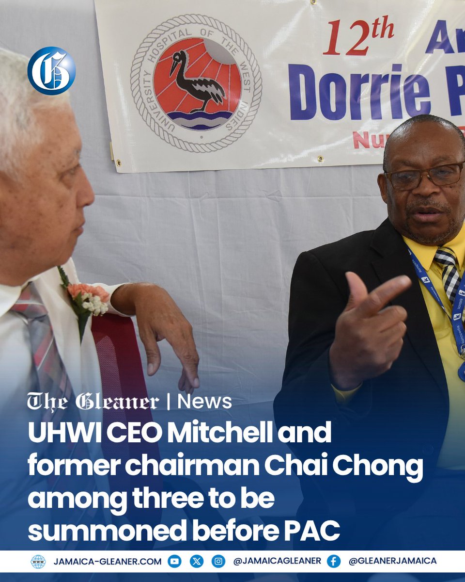 JamaicaGleaner's tweet image. University Hospital of the West Indies CEO Fitzgerald Mitchell, former CEO Kevin Allen, and ex-board chairman Wayne Chai Chong are to be summoned to a meeting of Parliament’s Public Accounts Committee.

Read more: jamaica-gleaner.com/article/news/2…
