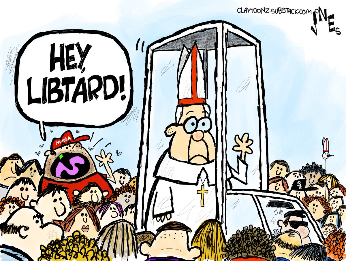 claytoonz's tweet image. MAGAts are willing to burn in hell for Donald Trump. #Trump #Pope #CatholicChurch #Catholics #Religion #Fundamentalists #PopeLeo #Libtard #MAGA