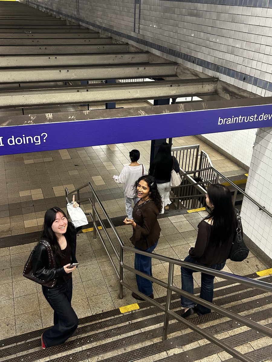 annawangg's tweet photo. NYC, we are inside you!
Surreal to see @braintrust x @mta in the wild right after moving here. If you’re in New York, keep an eye out
Also, we're hiring a bunch for our NY + SF offices :) https://t.co/615kJHxF9J