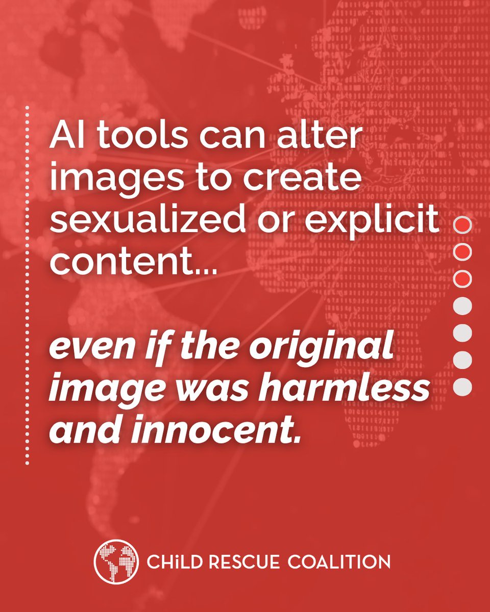 ChildRescueCo's tweet image. It can start with a normal photo.

With AI, offenders can take innocent images and turn them into something harmful, without a child ever realizing the risk.

Once that image is shared, it can spread instantly.

This is why awareness matters. Talk to your kids. 
#OnlineSafety