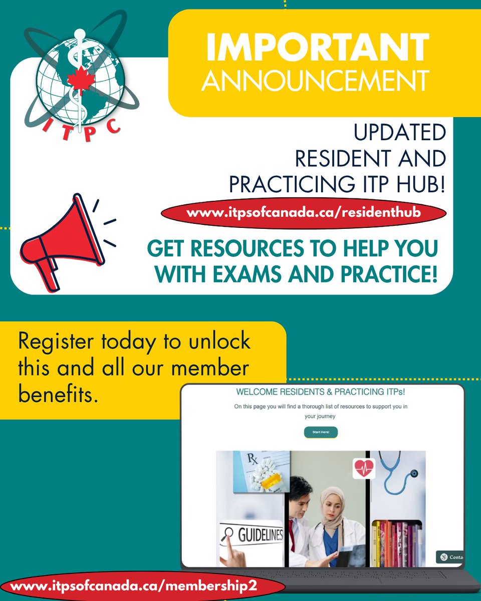 ITPCstrong's tweet photo. ITPC has upgraded the Resident &amp; Practicing ITP Hub 🏥📚
Access board prep, clinical tools, apps &amp; webinar recordings—all in one place. Unlock it free: https://t.co/ppEZ4IVFIA
Not a member yet? Join: https://t.co/ZBGTQYCQGC ✨ https://t.co/Pu7Rh3lNEB