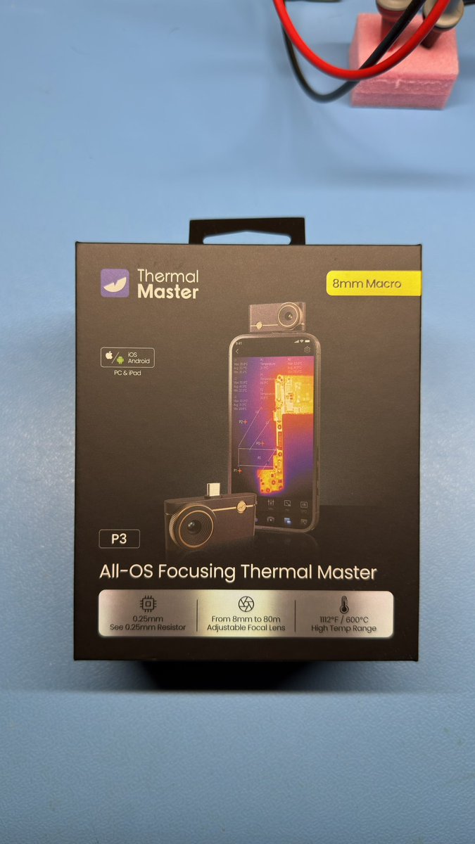 MehdiHacks's tweet image. Got a Thermal Master P3 for the lab.
Finally a thermal camera that works with both iPhone and Android, has good specs, manual focus, and macro mode (useful for PCB inspection)
Review coming soon.
