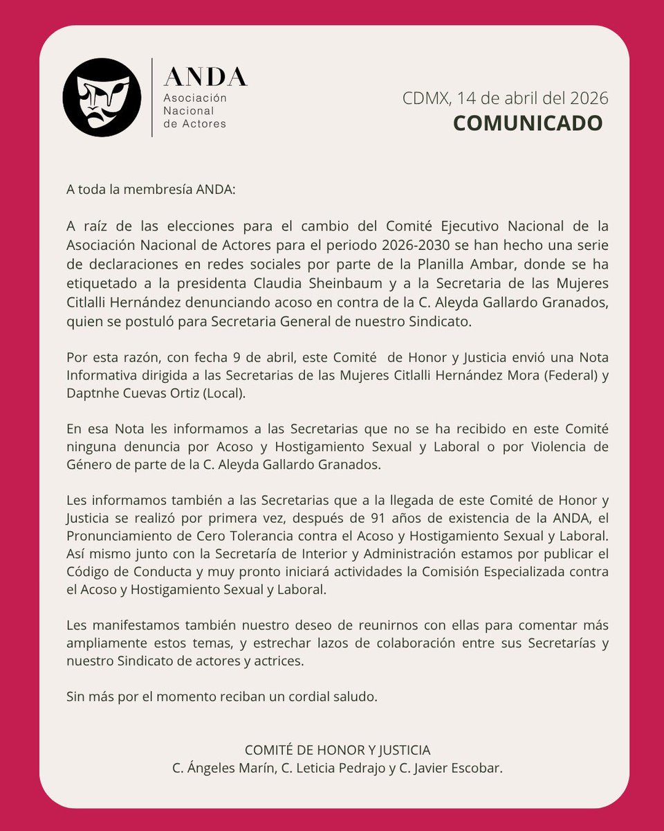 Asociación Nacional de Actores tweet media