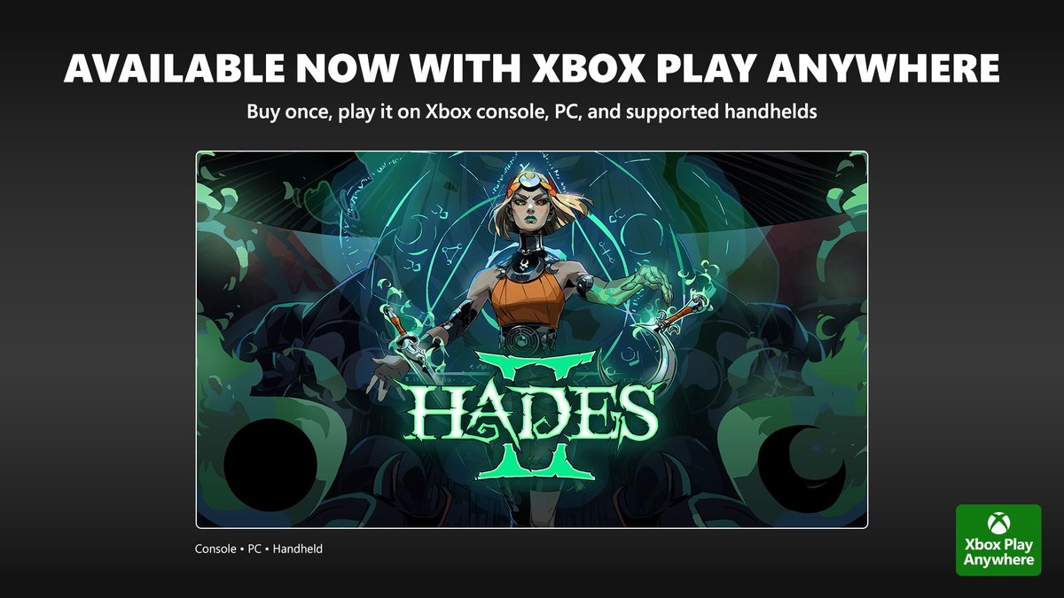 Xbox's tweet image. The Underworld is waiting 🔥 

Anywhere is a great place to play Hades II: xbx.lv/4mA8jSe