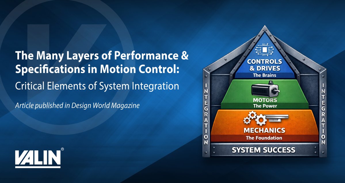 ValinCorp's tweet image. Think #MotionControl performance is all about specs? Think again. The final article in this 4-part series dives into how system-level integration impacts precision, and why the details beyond the datasheet matter most.

🔗okt.to/pF9SMf

#Automation #Engineering