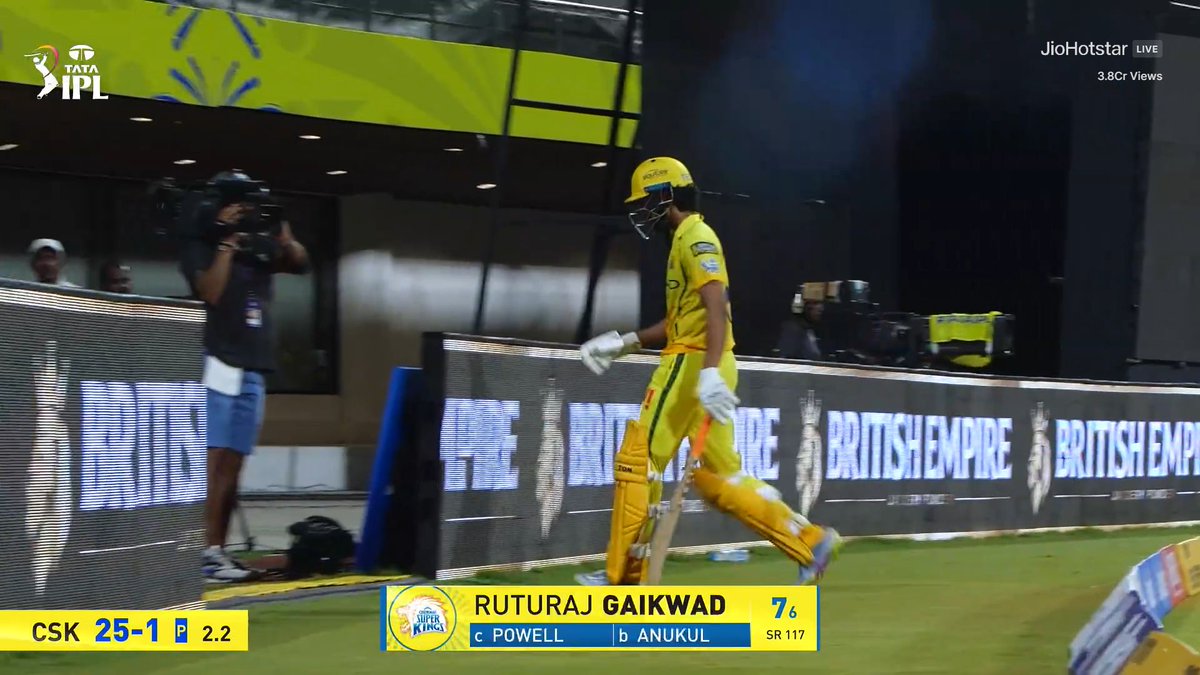 NaveenMitt52474's tweet image. Ruturaj comes, pays tribute to THALA and then gets out.  #CSKvsRR @IPL
