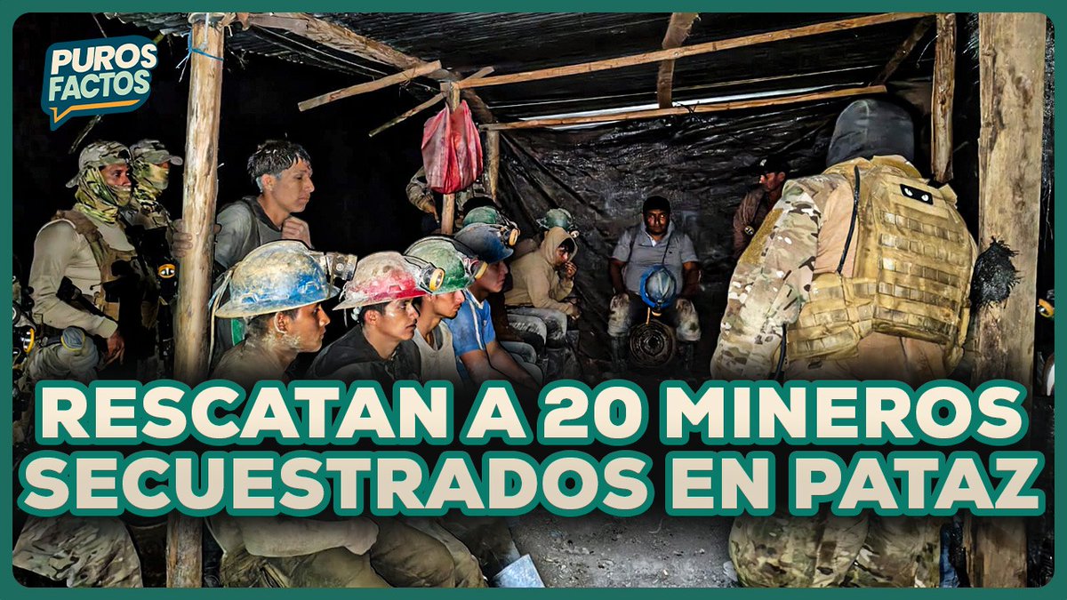 RPPNoticias's tweet photo. 🚨⛏️ Un total de 20 mineros artesanales fueron rescatados en Pataz tras un operativo de las fuerzas del orden, luego de haber sido secuestrados por una organización criminal.

👉https://t.co/pzMuY10Zyr
#PurosFactos https://t.co/pZS1HalV33