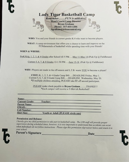 TCMSTigers's tweet photo. GIRLS Basketball Camp Information for Elem and Middle School Students-Let's Go Tigers! https://t.co/Puln6QAJJq