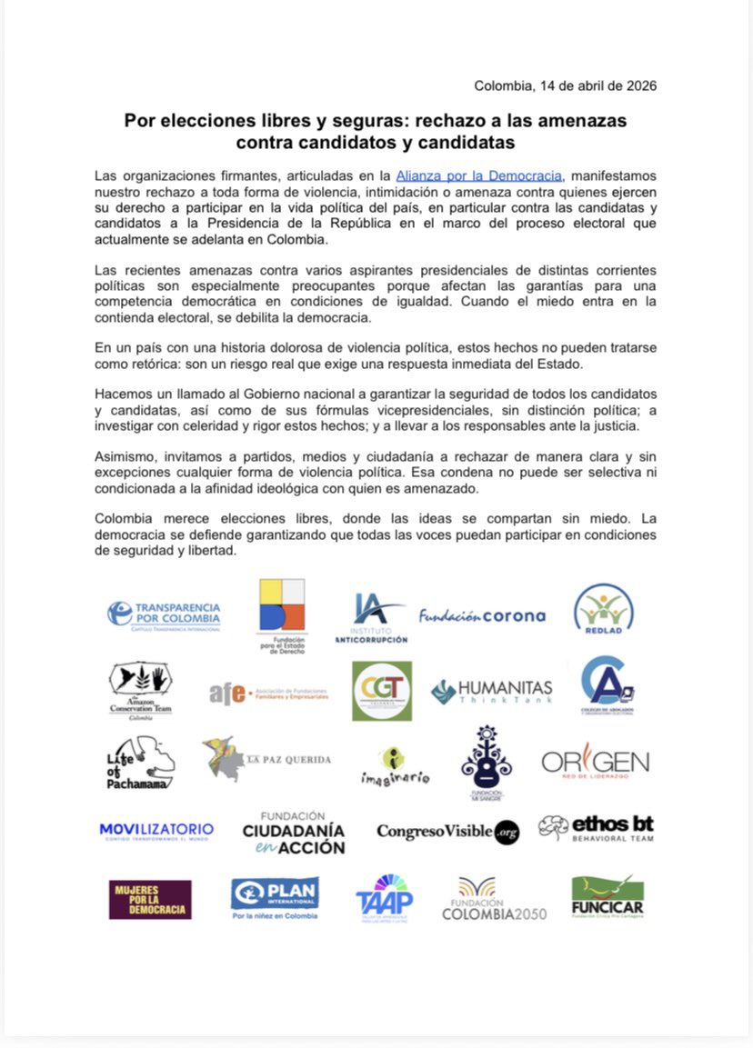 MujeresporlademocraciaCol tweet media