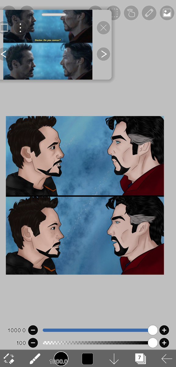 nyx_zyyx's tweet image. Almost done now Time to render it a bit and I'll post it tmr 😋 #marvel #avengersinfinitywar #drstrange #ironman