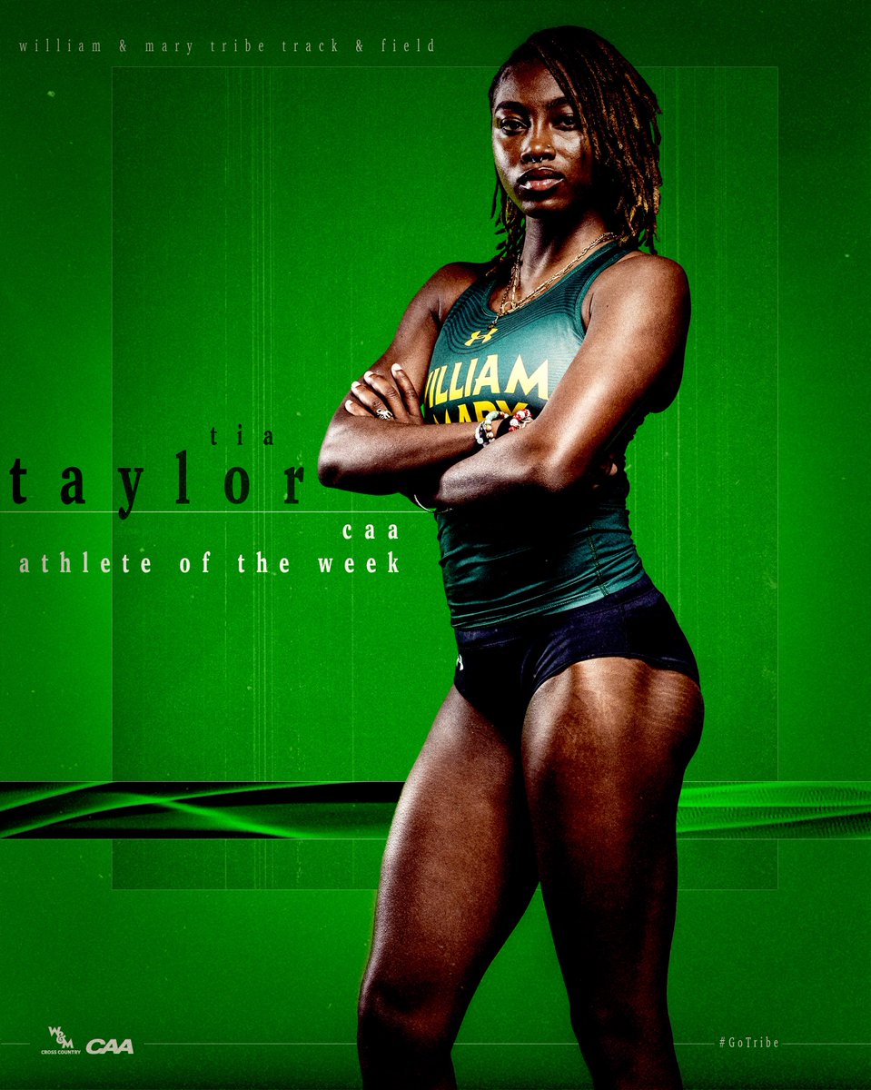 WMTribeXCTF's tweet photo. School record ➡️ Weekly honor

Tia Taylor. CAA Field Athlete of the Week.

#GoTribe https://t.co/uXAo77sT30