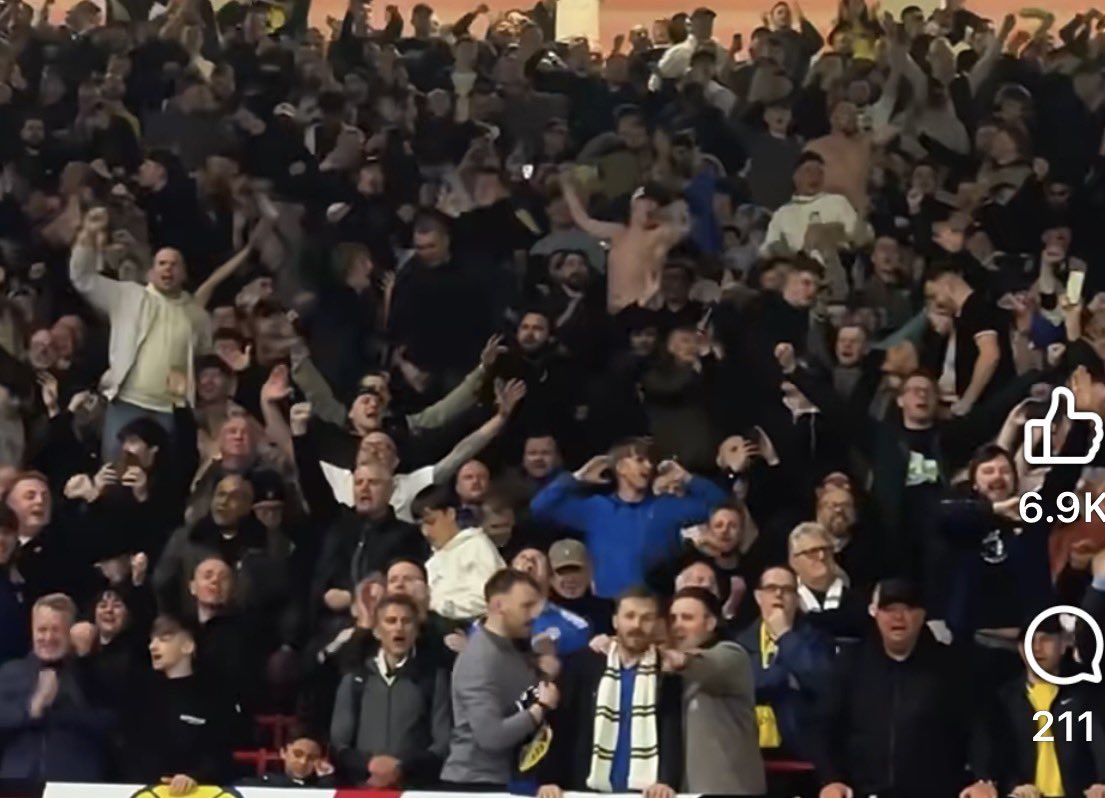 chefdelano's tweet photo. Shambles getting in (missed the first goal) shambles getting home (m62 a car park) Was it worth it ? TOO F@CKING RIGHT !! 💙🤍💛@lufc @apopey @BrynLaw @curlywand @BerenCross https://t.co/w5JKTZtLQx
