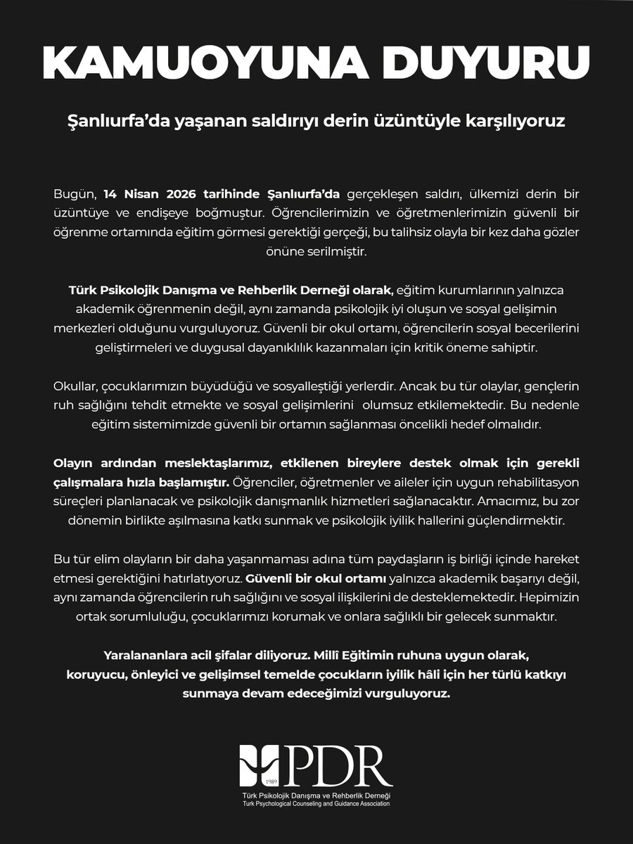 Türk PDR Der- Psikolojik Danışma ve Rehberlik tweet media