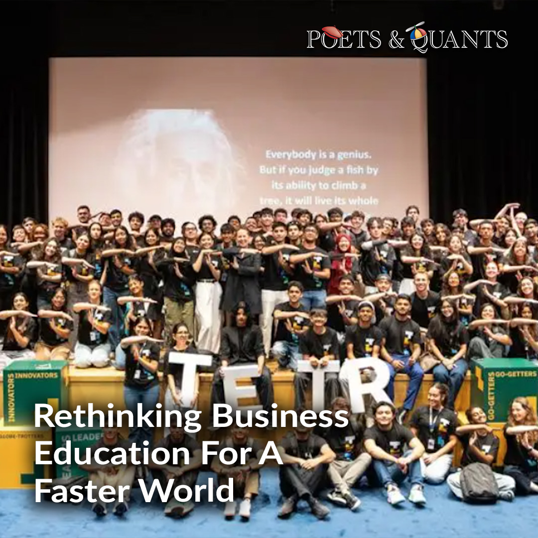 PoetsAndQuants's tweet image. Traditional business education was built for a different era. Discover how learning by doing prepares students for today’s fast-moving business world.

Read more: hubs.la/Q04bsHpf0

@tetrcollege

#sponsored #leadership #mba #businessschool