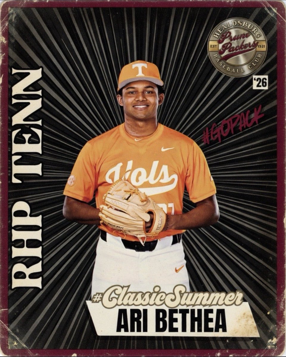 PrunePackers's tweet photo. #ClassicSummer roster announcement‼️ Keeping it in Knoxville with Ari Bethea of @Vol_Baseball 🍊
Tickets on sale now 🎟️🏟️🍷https://t.co/gKcznrWWSe ⚾️
#GBO // #BoyzNtheBurg https://t.co/m8Mx76rIln