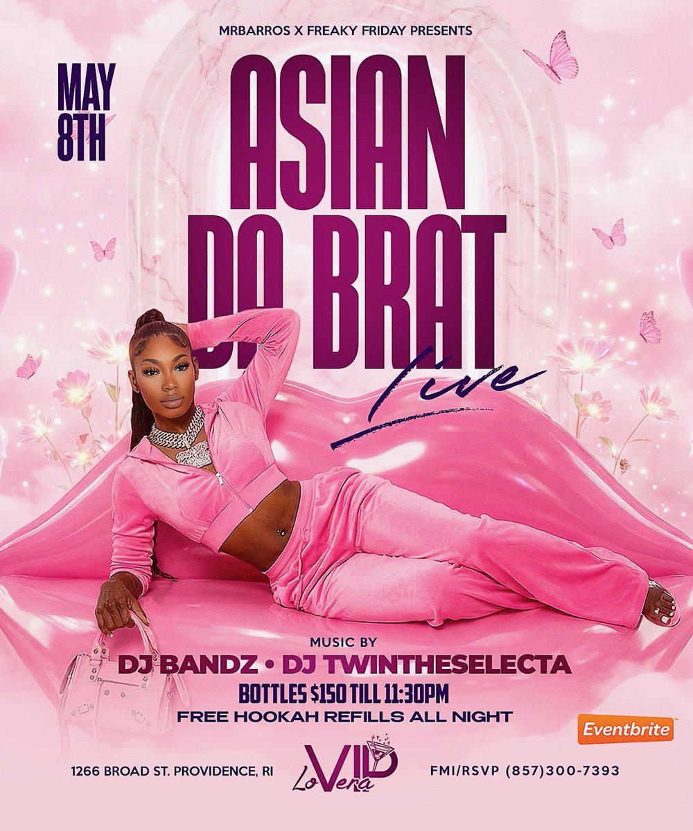 AsianDaBrattt's tweet photo. Providence Rhode Island 
May 8th I’ll be at “Lovera VIP”
BACK OUTSIDE ‼️ https://t.co/gOai1RhfEF