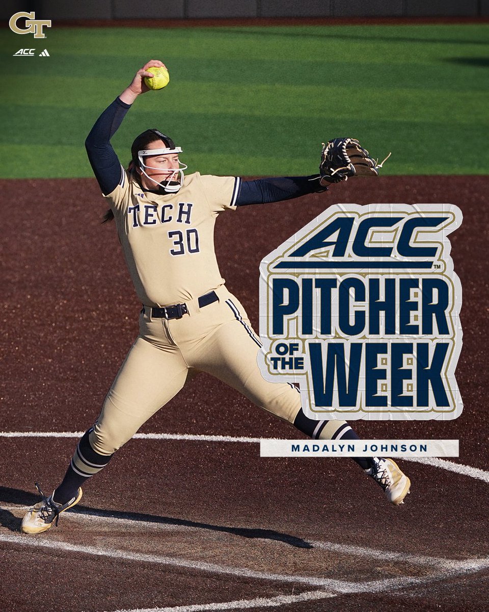 GaTechSoftball's tweet image. 🐝 0.78 ERA
🐝 3 Game Starts, 3 Complete Games
🐝 2 Shutouts
🐝 18.0 Innings Pitched
🐝 21 Strikeouts 

Johnson is Tech softball's first 3x ACC Pitcher of the Week in over a decade! 

📰 buzz.gt/SBPOW41226

#StingEm