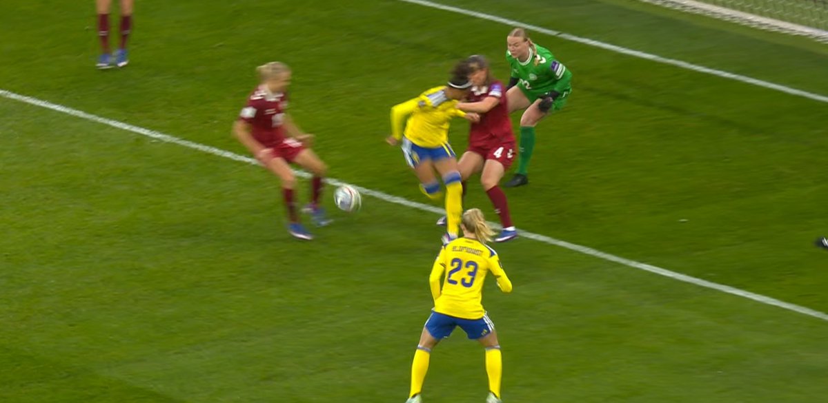 19-year old Felicia Schröder who is one of the biggest talents from Sweden right now with a backheel assist against Denmark.