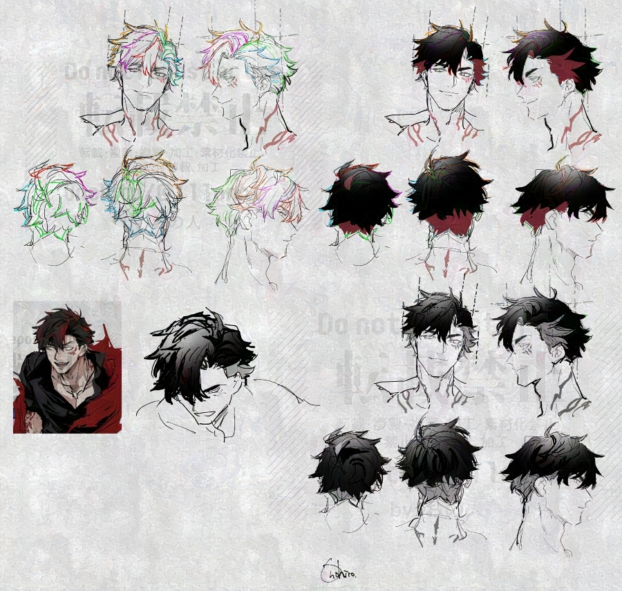 実際に描けるんかいなと自分に確認している 黒髪は髪の流れとか立体感出すのむずくて苦手だ… 