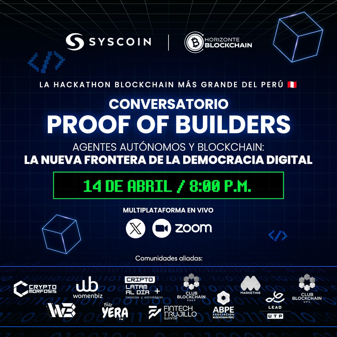 DayanaSalinasA's tweet photo. Esta noche voy en vivo con @DevElCuy de @Syscoin a hablar de algo que me tiene muy emocionada:
¿Puede la IA auditar una elección sin intervención humana?
8:00 PM · Conversatorio Proof of Builders 🇵🇪
👉 https://t.co/7T6s91VCfD
#ProofOfBuilders #AgentesAutonomos #IAyBlockchain https://t.co/5St7QMIz7H