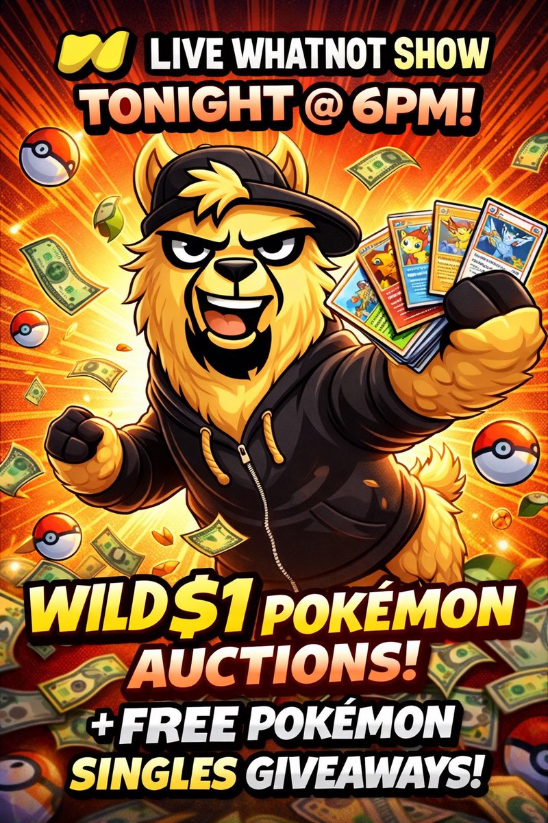 GrumpyLlamatcg's tweet photo. Heard we’re live again tonight at 6pm with some $1 Pokémon singles!

DONT MISS THE SHOW!
https://t.co/OkJxSHa9Dv https://t.co/CLRNDQrh0o