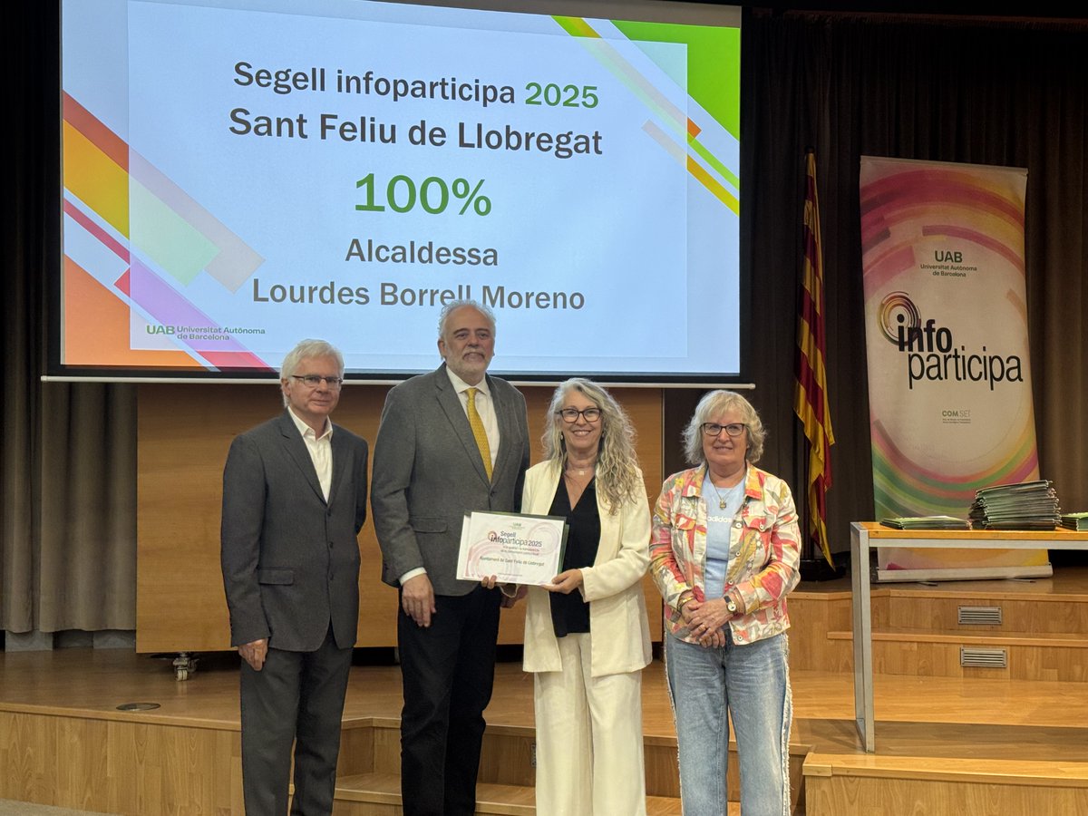 ajsantfeliu's tweet photo. 🎖️L'alcaldessa @BorrellSF i el president de l'Àrea d'Atenció a la Ciutadania i Administració Oberta @jflopez68 han rebut el Segell Infoparticipa com a reconeixement a la transparència informativa dels webs de les institucions

🔗https://t.co/kmSMnEtYBJ

#santfeliu https://t.co/9qqxWKvRVO