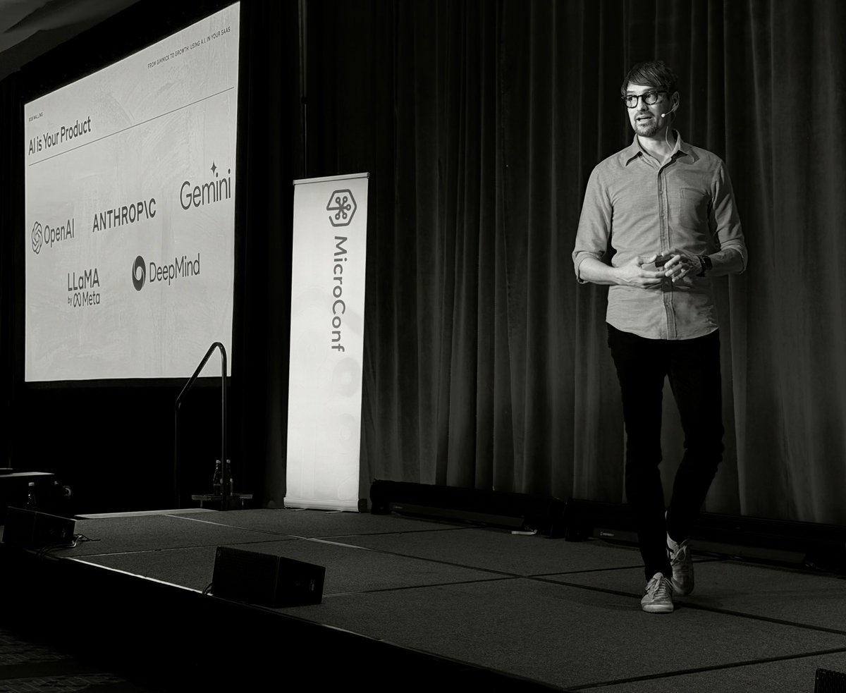 WindAddict's tweet photo. Where to use #AI in a #saas business:
AI as your product
AI as a feature
AI for building
AI for growth
AI for operations
#microconf @MicroConf @robwalling https://t.co/XKN7ZAMqqh