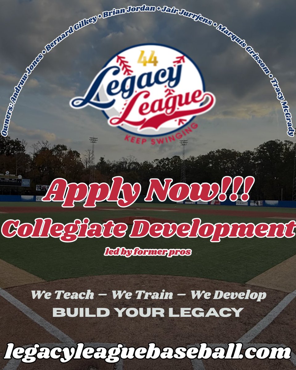 LegacyLeagueBB's tweet image. ⚾️ Players — your shot is here.

20 games + 2 development days/week. 
Strong roster of instructors! 

No wasted reps. Just get better.

📍 Jackson, MS
💰 $250 | 🏠 Optional housing

👉 Apply: legacyleaguebaseball.com

#Baseball #SummerBall #GetBetter