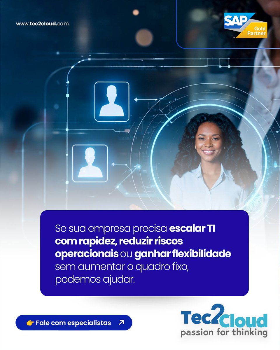 Tec2Cloud's tweet photo. Alocação de TI não é sobre preencher vagas.

É sobre garantir capacidade real de entrega.

Na Tec2Cloud, não atuamos como body shop.

Atuamos como um parceiro estratégico, preparado para escalar sua operação sob demanda. 

@tec2cloud https://t.co/qpk4S3kY7N https://t.co/1m8Yc43BI4