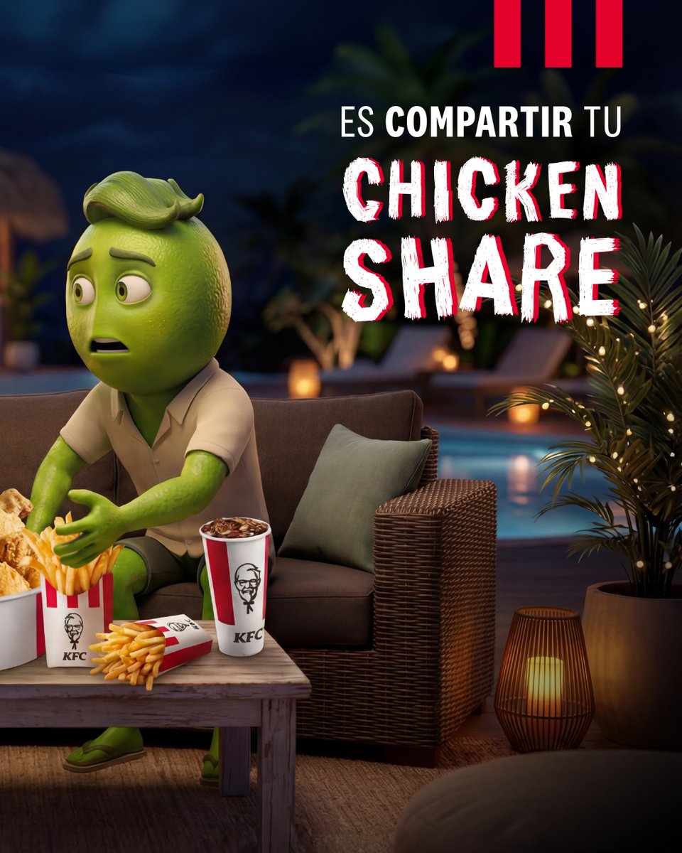 Cuando llega el Chicken Share… las historias cambian 👀🍗​
 Miradas, tensión… y una sola pregunta: ¿vas a compartir o no? ​
Armá tu propio drama con KFC