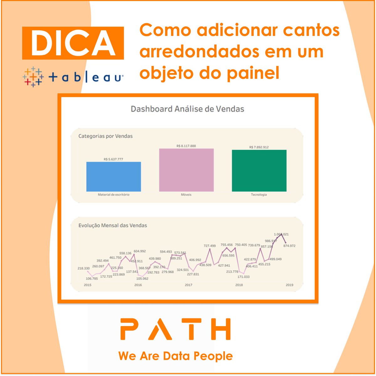 PathDataFan's tweet photo. Na nova versão do Tableau (2026.1), basta definir o valor do raio para criar um arredondamento sutil ou usar um raio mais acentuado para criar novos formatos

Confira: https://t.co/snXJcrSq9y

#Tableau #WeAreDataPeople #DataFam #VisualAnalytics #PathDataFan #TableauTips #PathTips https://t.co/fMNthHbKpc
