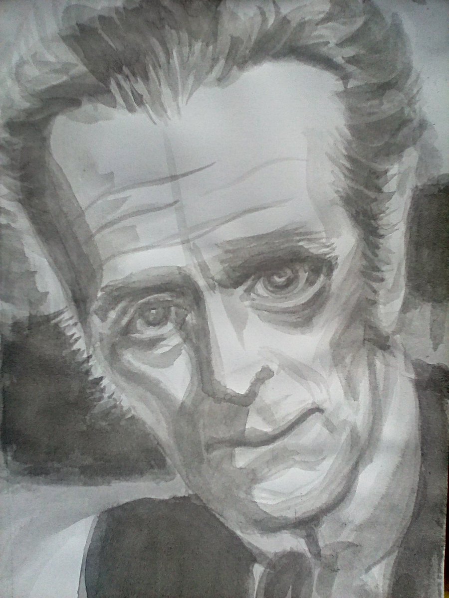 Inkycovers's tweet photo. Inky Portrait of Peter Cushing. https://t.co/LYw0brnUkw